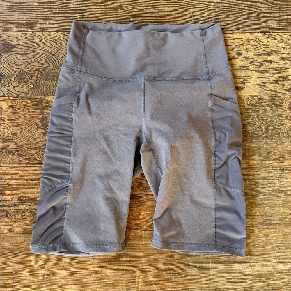 Women's High-Waisted Gray Bike Shorts